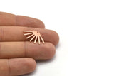 Copper Sun Charm, 12 Raw Copper Sun Charms With 1 Hole (24x16x0.80mm) M02600