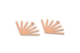 Copper Sun Charm, 12 Raw Copper Sun Charms With 1 Loop (24x17x0.80mm) M02601