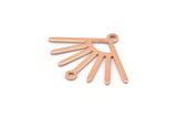Copper Sun Charm, 12 Raw Copper Sun Charms With 2 Loops (24x19x0.80mm) M02602