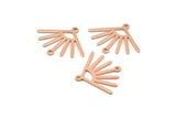 Copper Sun Charm, 12 Raw Copper Sun Charms With 2 Loops (24x19x0.80mm) M02602