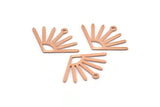 Copper Sun Charm, 12 Raw Copper Sun Charms With 1 Loop (24x17x0.80mm) M02603