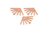 Copper Sun Charm, 12 Raw Copper Sun Charms With 1 Loop And 1 Hole (24x17x0.80mm) M02605