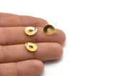 Brass Drop Earring, 10 Raw Brass Drop Stud Earrings (12x0.70mm) M01534 A2432