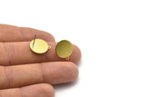 Brass Round Earring, 8 Raw Brass Round Stud Earrings With 1 Loop (16x14x0.80mm) M01591 A2428
