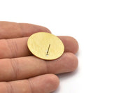Brass Round Earring, 4 Textured Raw Brass Round Stud Earrings (30x0.80mm) M01500 A2436