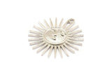 Silver Sun Charm, 925 Silver Sun Charms With 1 Loop, Findings (30x28mm) N1480