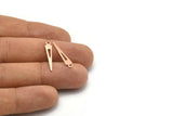 Copper Triangle Charm, 48 Raw Copper Triangle Charms With 1 Loop, Pendants, Findings (23x4x0.70mm) M02612