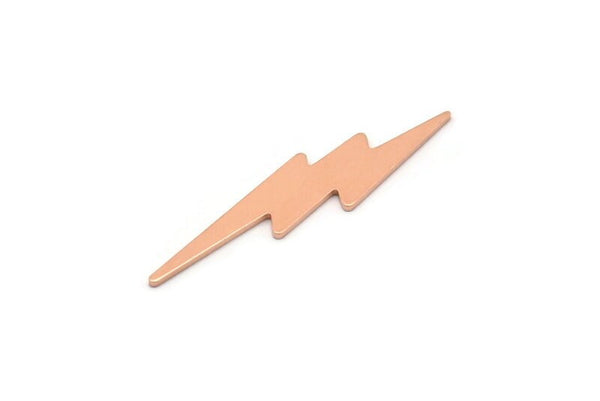 Copper Lightning Blank, 12 Raw Copper, Copper Lightning Blanks, Stamping Blanks (34x8x0.70mm) M02606