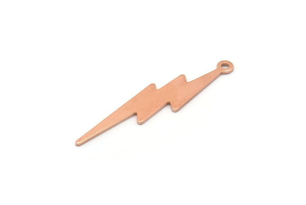 Bakır Şimşek Tılsımı, 12 Ham Bakır, 1 Döngülü Bakır Şimşek Tılsımı (35x8x0,70 mm) M02608