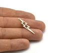 Copper Lightning Charm, 12 Raw Copper, Copper Lightning Charms With 1 Loop (35x8x0.70mm) M02609