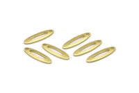 Pirinç Markiz Tılsımı, 1 Delikli 50 Ham Pirinç Oval Tılsım, Boşluklar (14x4x0,80 mm) M02578
