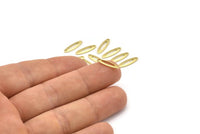 Pirinç Markiz Tılsımı, 1 Delikli 50 Ham Pirinç Oval Tılsım, Boşluklar (14x4x0,80 mm) M02578