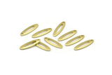 Pirinç Markiz Tılsımı, 1 Delikli 50 Ham Pirinç Oval Tılsım, Boşluklar (14x4x0,80 mm) M02578