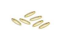 Brass Marquise Charm, 50 Raw Brass Oval Charms With 2 Holes, Connector (14x4x0.80mm) M02580