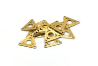 Brass Triangle Connector, 50 Raw Brass Triangle With 3 Holes Connectors, Findings, Tags (13x15mm) Brs 644 A0406