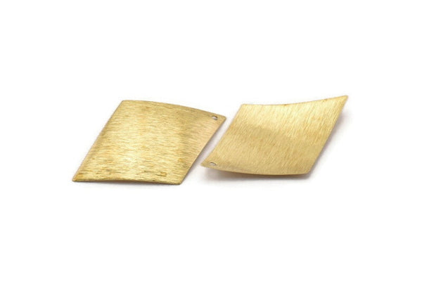 Brass Diamond Charm, 12 Raw Brass Diamond Charms With 1 Hole, Pendants, Findings (44x29x0.50mm) D890