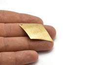 Brass Diamond Charm, 12 Raw Brass Diamond Charms With 1 Hole, Pendants, Findings (44x29x0.50mm) D890