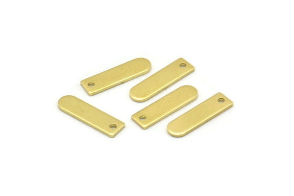 Brass Charm, 50 Raw Brass Rectangle Charms With 1 Hole, Geometric Blanks, Charms (14x4x0.80mm) M02585