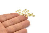 Brass Charm, 50 Raw Brass Rectangle Charms With 1 Hole, Geometric Blanks, Charms (14x4x0.80mm) M02586