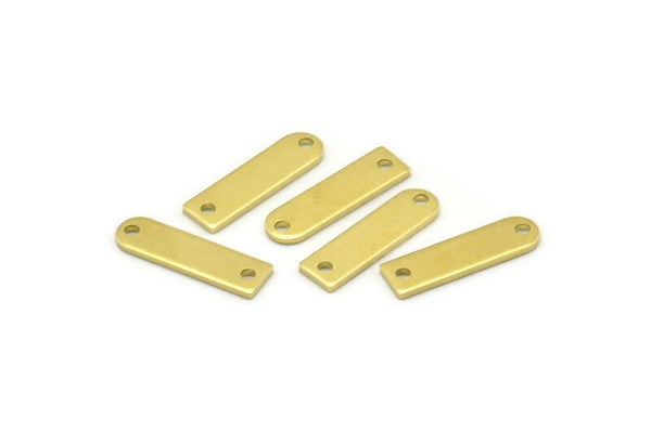 Brass Charm, 50 Raw Brass Rectangle Charms With 2 Holes, Geometric Blanks, Charms (14x4x0.80mm) M02587