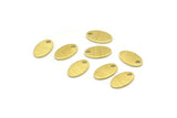 Brass Oval Charm, 50 Textured Raw Brass Oval Charms With 1 Hole, Blanks (9x6x0.80mm) M02589