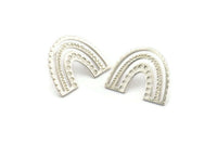 Earring Studs, 2 925 Silver - U Shape Earrings - Silver Earrings - Earrings (20x24x1mm) N1462