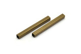 Square Antique Tube, 24 Square Antique Brass Tubes (40x4x4mm) Sq07 Brc304