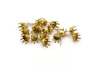 Stainless Steel Earring, 50 Raw Brass Earring Posts / Stainless Steel 9x19mm / 6 Mm Pad A0494