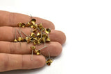 Stainless Steel Post, 100 Stainless Steel Earring Posts With Raw Brass 6mm Cup,bowl Pad, Ear Stud A0458