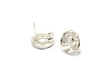 Silver Round Earring, 2 925 Silver Round Earring Studs, With 1 Loop (11mm) N1213