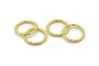 Brass Circle Connector, 4 Raw Brass Circle Connectors Closed Ring (24x2mm) N1725