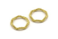 Brass Circle Connector, 2 Raw Brass Circle Connectors Closed Ring (25x3mm) N1720