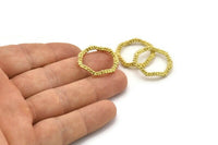 Brass Circle Connector, 2 Raw Brass Circle Connectors Closed Ring (25x3mm) N1720