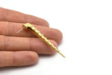 Pirinç Çivi Küpe, 2 Ham Pirinç Çivi Küpe, Küpe Parçaları (59x8mm) N1748