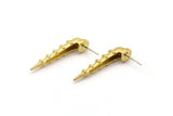 Pirinç Çivi Küpe, 2 Ham Pirinç Çivi Küpe, Küpe Parçaları (37x8mm) N1747
