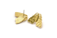 Brass Butterfly Earring, 4 Raw Brass Butterfly Stud Earrings (16x20mm) N1756