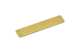 Brass Rectangle Bar, 10 Raw Brass Rectangle Stamping Blanks with 4 Holes Pendant (50x10x0.80mm)   D0295