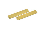 Brass Rectangle Bar, 10 Raw Brass Rectangle Stamping Blanks with 4 Holes Pendant (50x10x0.80mm)   D0295