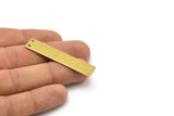 Brass Rectangle Bar, 10 Raw Brass Rectangle Stamping Blanks with 4 Holes Pendant (50x10x0.80mm)   D0295