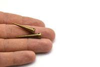 Brass Spike Pendant, 5 Antique Brass Spike Pendants (30x7mm) A0756