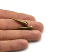 Brass Spike Pendant, 5 Antique Brass Spike Pendants (30x7mm) A0756