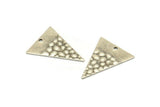 Silver Triangle Charm, 12 Antique Silver Plated Brass Triangle Charms With 1 Hole, Pendants, Findings (23x18x0.80mm) D953 H1155