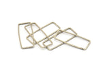 Silver Rectangle Connector, 12 Antique Silver Plated Brass Rectangle Connectors (11.4x30.2x1mm) D0220 H0656