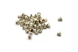 Earring Back Stopper, 50 Antique Silver Plated Brass Earring Back Stopper, Earnest (5x5mm) A0321 H0487