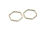 Silver Hexagon Ring, 25 Antique Silver Plated Brass Hexagon Ring Charms (20x1mm) Bs 1225 H0803