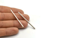 Silver Copper Tube, 10 Antique Silver Plated Copper Long Tubes (2.5x50mm) D0337
