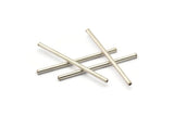 Silver Copper Tube, 10 Antique Silver Plated Copper Long Tubes (2.5x50mm) D0337