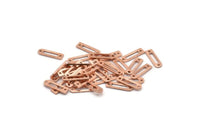 Bakır Tılsım, 2 Delikli 50 Ham Bakır Dikdörtgen Tılsım, Geometrik Boşluklar, Tılsımlar (14x4x0,80 mm) M02760