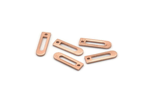 Copper Charm, 50 Raw Copper Rectangle Charms With 1 Hole, Geometric Blanks, Charms (14x4x0.80mm) M02756