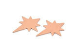 Copper Pole Star Blank, 6 Raw Copper, Copper Blanks, Copper Pole Star Blanks (27x22x0.80mm) M02786
